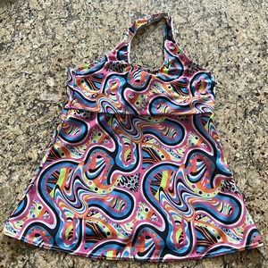 Balera Child X-Large Dance Tank Top Tie Back Psychodelic Tye Dye Hippie 70’s